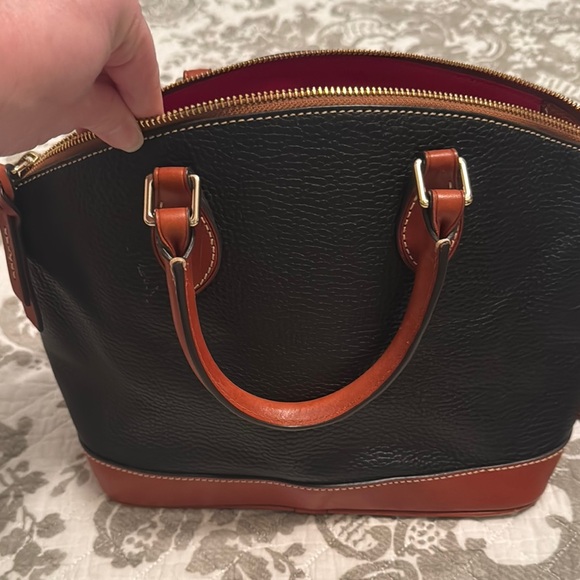 Dooney & Bourke Black and Brown Leather Satchel - Picture 3 of 5